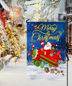 santa claus chrismas flag santa in plane lnt593f 5678