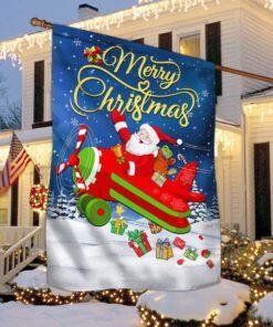 Santa Claus Chrismas Flag Santa In Plane LNT593F