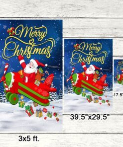 santa claus chrismas flag santa in plane lnt593f 6921