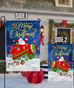 santa claus chrismas flag santa in plane lnt593f 8923