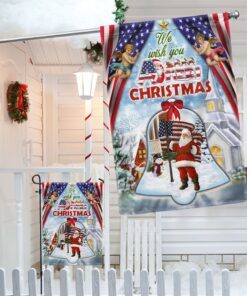santa claus christmas american flag we wish you ameri christmas flag mln786f 4423