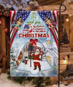 santa claus christmas american flag we wish you ameri christmas flag mln786f 4511