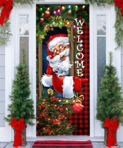 Santa Claus Christmas Is Coming Merry Christmas Door Cover MLN639D