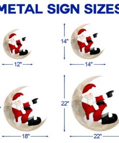 santa claus on the moon hanging metal sign qnk1005msv10 7105