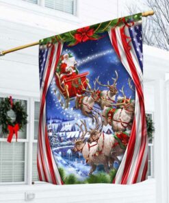 Santa Claus Reindeer Flag LHA1924F