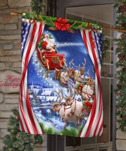 santa claus reindeer flag lha1924f 2332