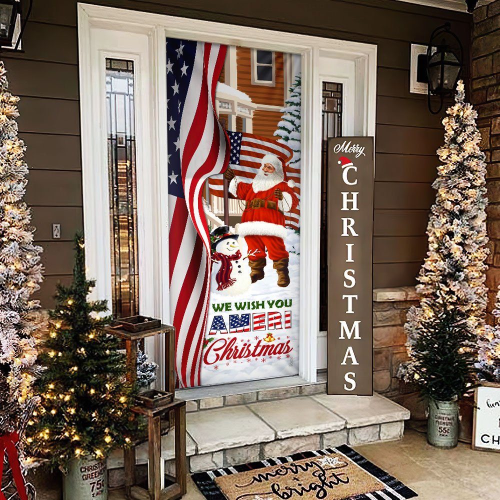 Santa Claus US Door Cover We Wish You Ameri Christmas DDH2940D - Image 2