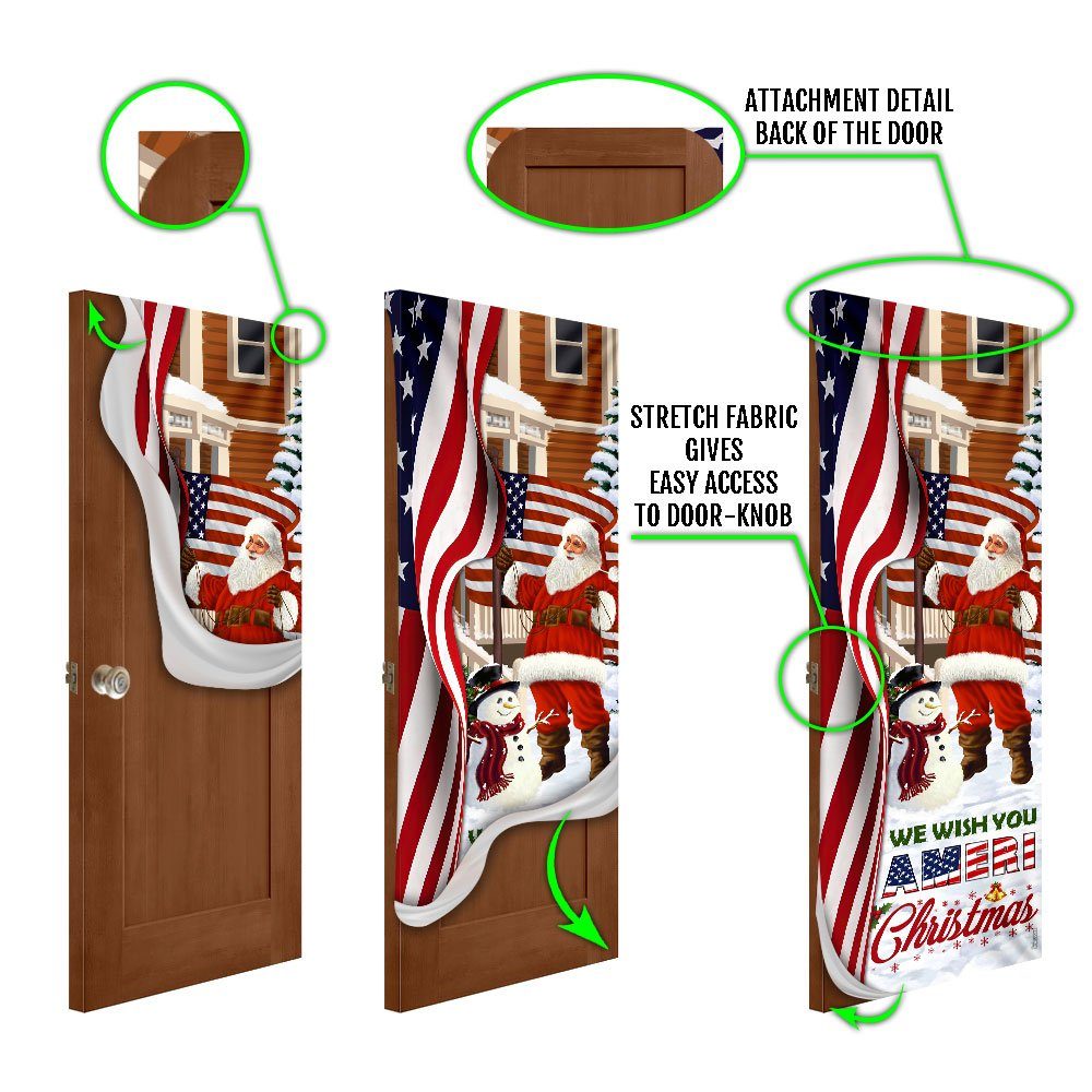 Santa Claus US Door Cover We Wish You Ameri Christmas DDH2940D - Image 6