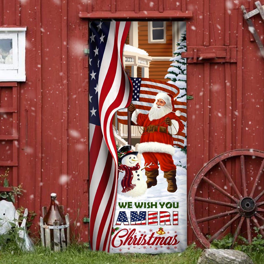 Santa Claus US Door Cover We Wish You Ameri Christmas DDH2940D - Image 4