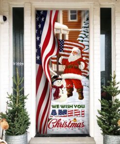Santa Claus US Door Cover We Wish You Ameri Christmas DDH2940D