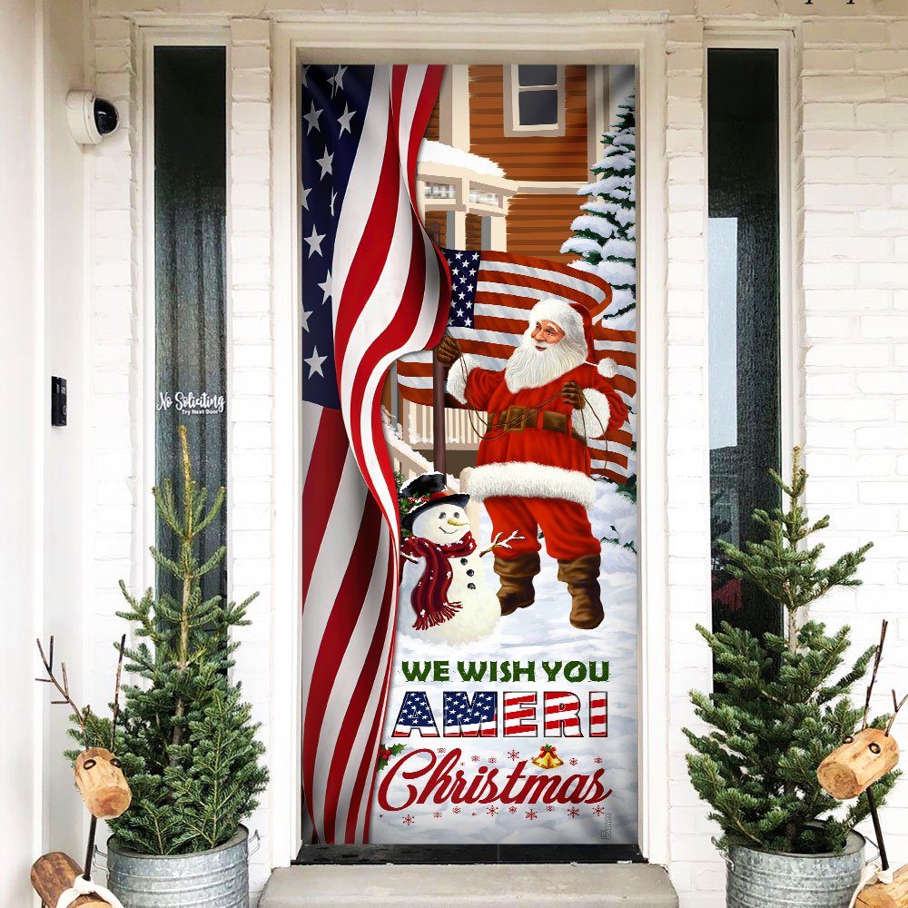 Santa Claus US Door Cover We Wish You Ameri Christmas DDH2940D