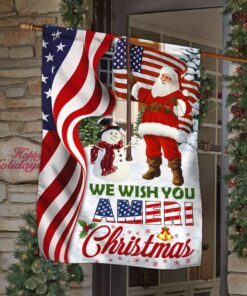 santa claus us flag we wish you ameri christmas ddh2940f 1452