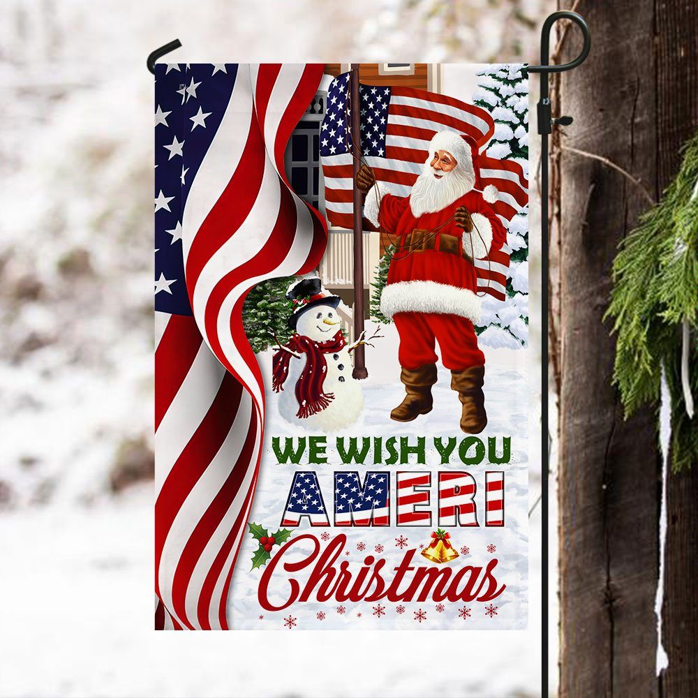 Santa Claus US Flag We Wish You Ameri Christmas DDH2940F - Image 4