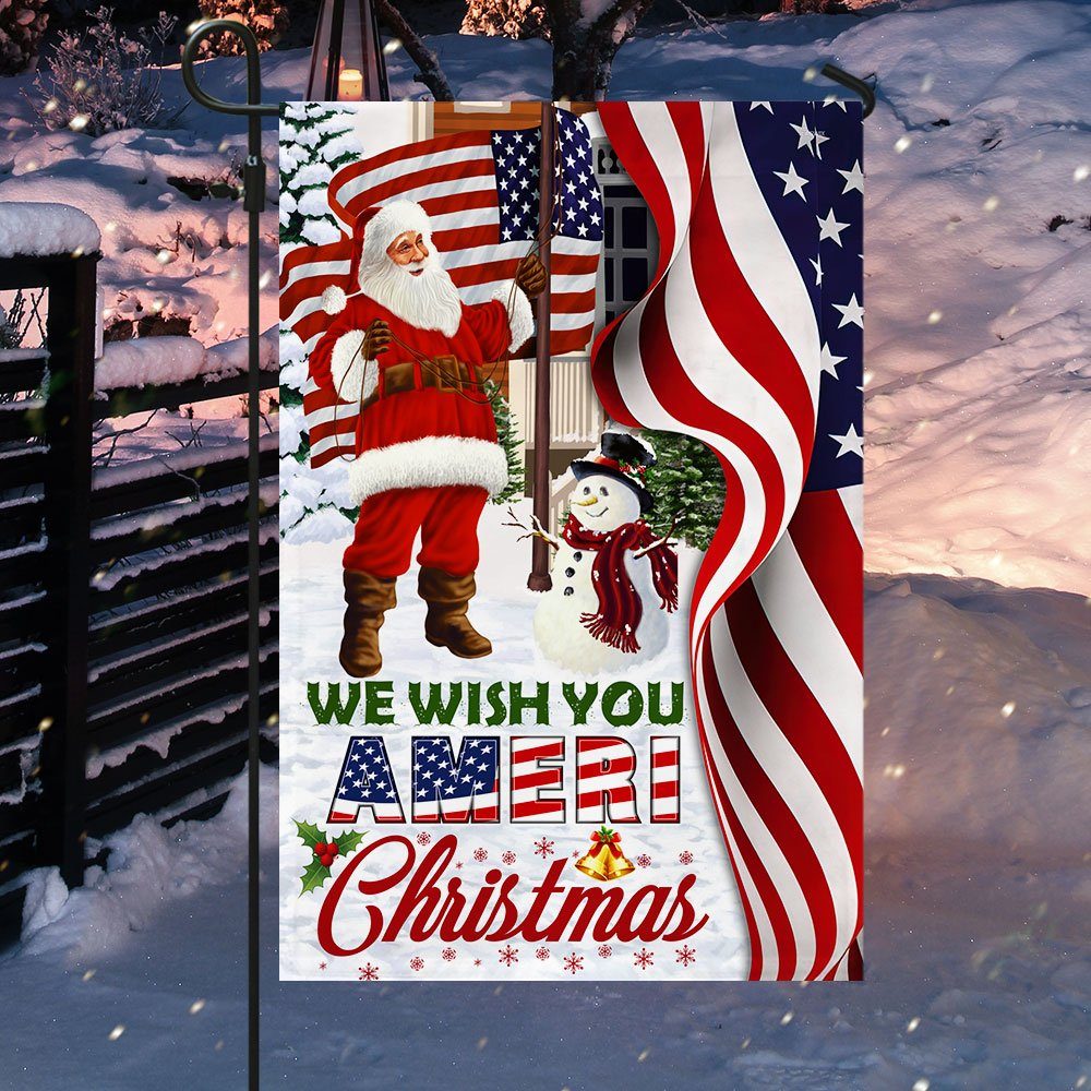Santa Claus US Flag We Wish You Ameri Christmas DDH2940F - Image 5