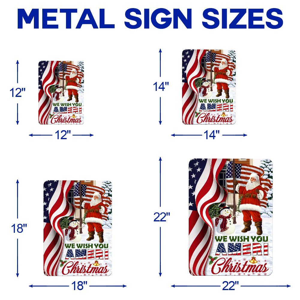 Santa Claus US Hanging Metal Sign We Wish You Ameri Christmas DDH2940MS - Image 5
