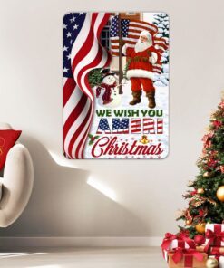 santa claus us hanging metal sign we wish you ameri christmas ddh2940ms 3702