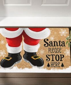 Santa Please Stop Here Christmas Doormat TQN659DM