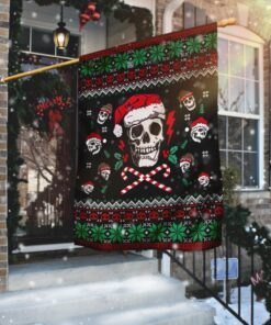 Santa Skull Christmas Flag