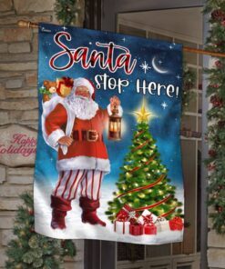 santa stop here flag christmas gift tqn605f 2094