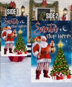 santa stop here flag christmas gift tqn605f 3025