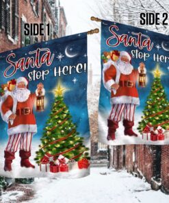 santa stop here flag christmas gift tqn605f 6650