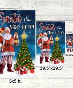 santa stop here flag christmas gift tqn605f 6687