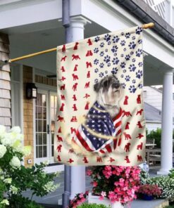 Schnauzer Dog American Flag