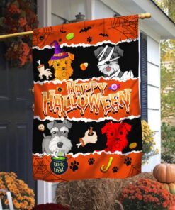 Schnauzer Halloween Flag MLH1890F
