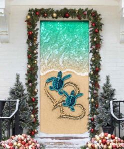 sea turtle beach door cover 2162