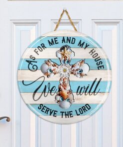 Seashells Cross. Be Still And Know That I Am God. Beach Wooden Door Sign THH3616WSv1
