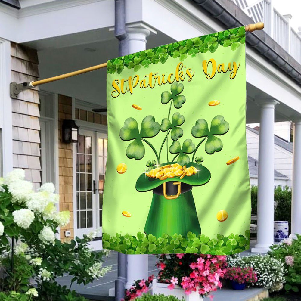 Shamrock Hat Happy St.Patrick's Day Flag MLN922F
