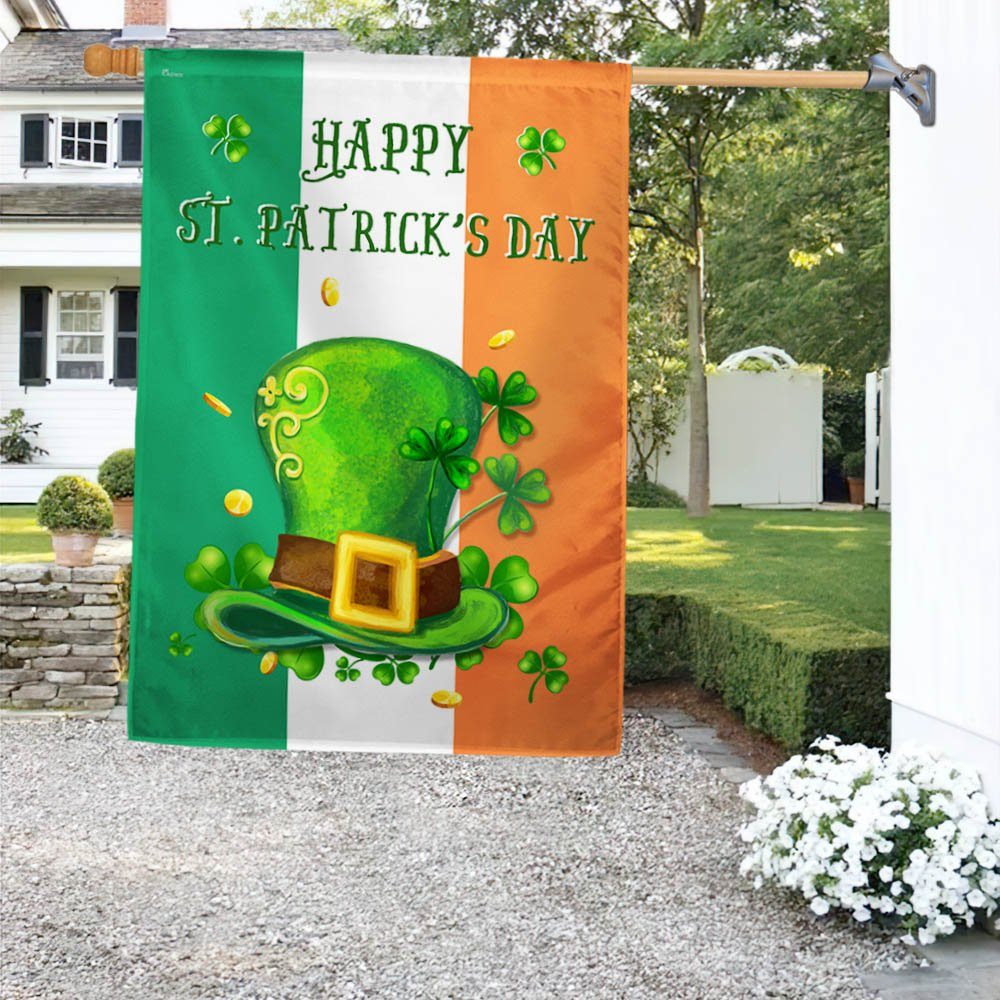 Shamrock Leprechaun's Hat Happy St. Patrick Day Flag MLN936F