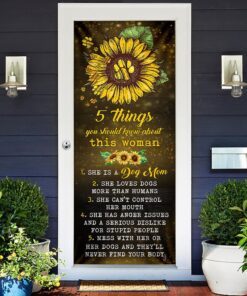 she is a dog mom door cover 2805
