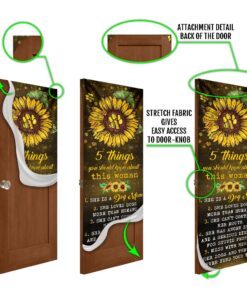 she is a dog mom door cover 3073