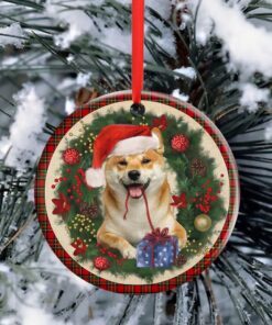 shiba ceramic ornament dog lover christmas ornament qtr330ov1 1027