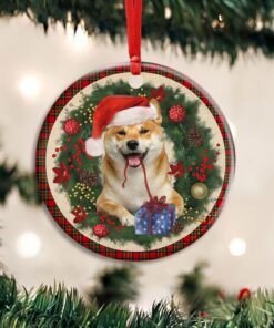 shiba ceramic ornament dog lover christmas ornament qtr330ov1 1806