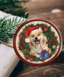 shiba ceramic ornament dog lover christmas ornament qtr330ov1 3423
