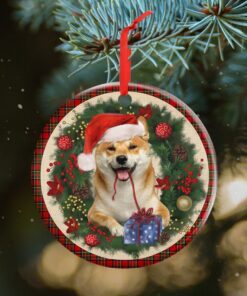 Shiba Ceramic Ornament Dog Lover Christmas Ornament QTR330Ov1
