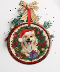 shiba ceramic ornament dog lover christmas ornament qtr330ov1 5172