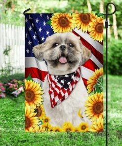 shih tzu america sunflower flag lha1820f 5609