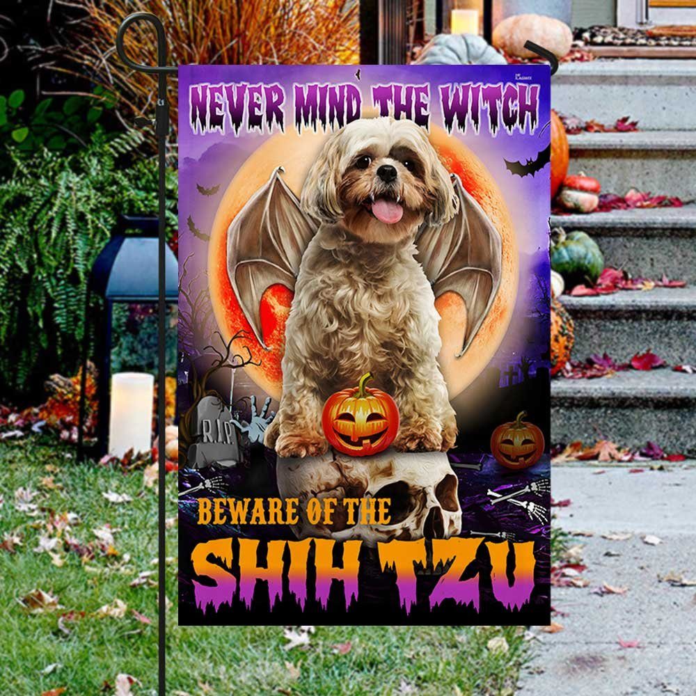 Shih Tzu Halloween Flag Beware Of The Shih Tzu DBD2796Fv24 - Image 2