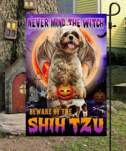 shih tzu halloween flag beware of the shih tzu dbd2796fv24 4260