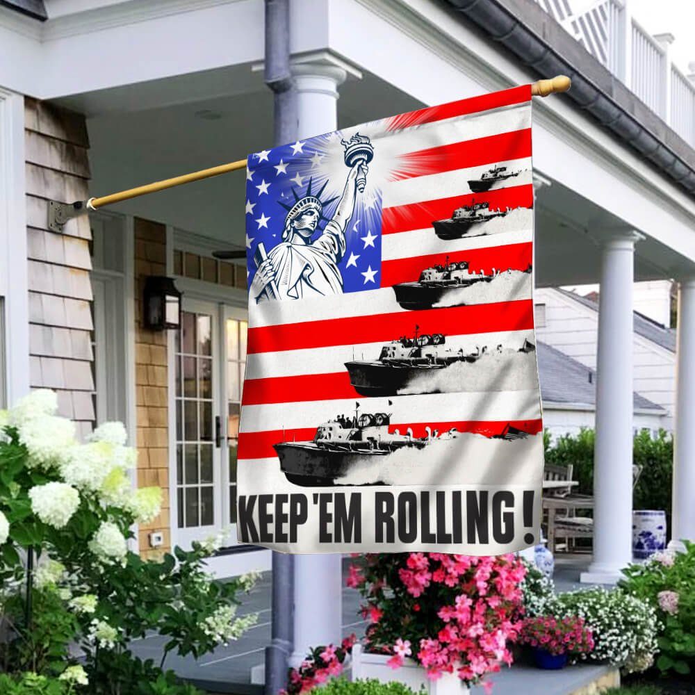 Ship Flag American Keep 'Em Rolling NTB236F