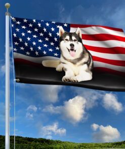 siberian husky american grommet flag qnn437gfv23 6064