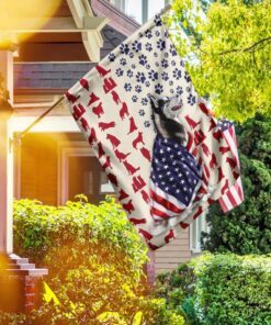 Siberian Husky Dog American Flag