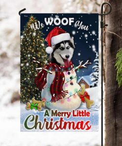 siberian husky flag we woof you a merry little christmas dbd2924f 3258