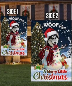 siberian husky flag we woof you a merry little christmas dbd2924f 4434