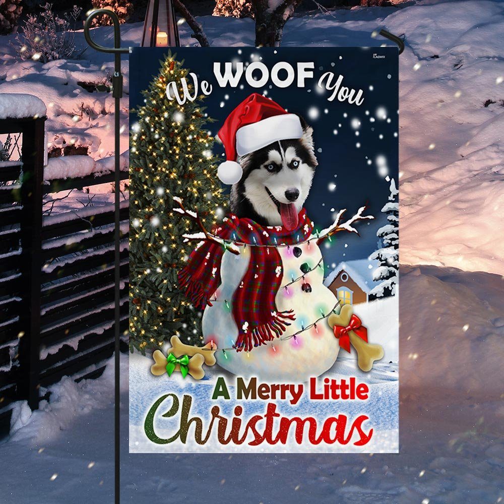 Siberian Husky Flag We Woof You A Merry Little Christmas DBD2924F - Image 5