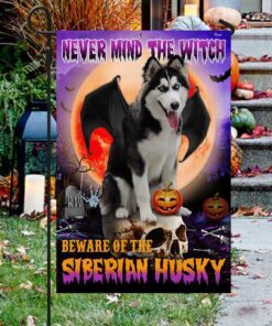 siberian husky halloween flag beware of the siberian husky dbd2796fv19 7462