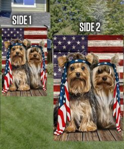 silkie and yorkie dog flag charming dog ntb216fv25 3170
